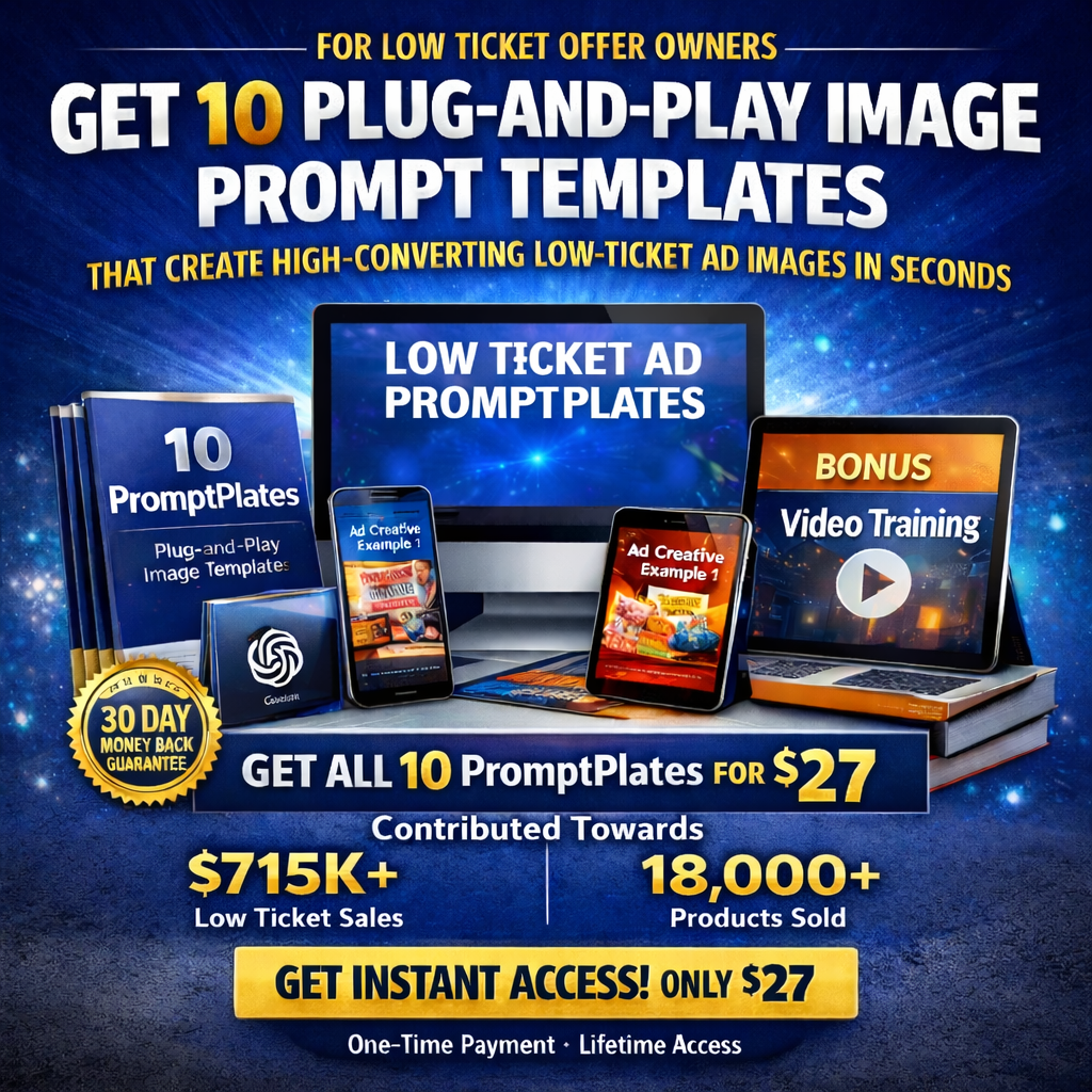PromptPlates ad creative example - product display