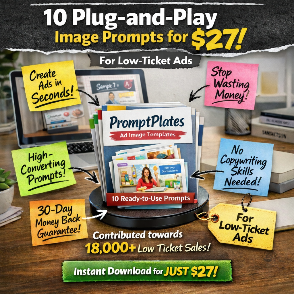 PromptPlates ad creative example - sticky notes style